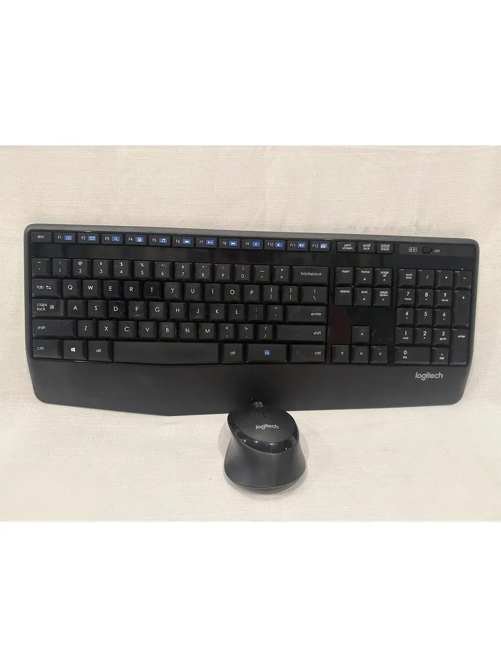 Logitech K340 Wireless Keyboard with Palm Rest, Black